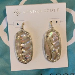 Kendra Scott Elle Silver Earrings in White Abalone